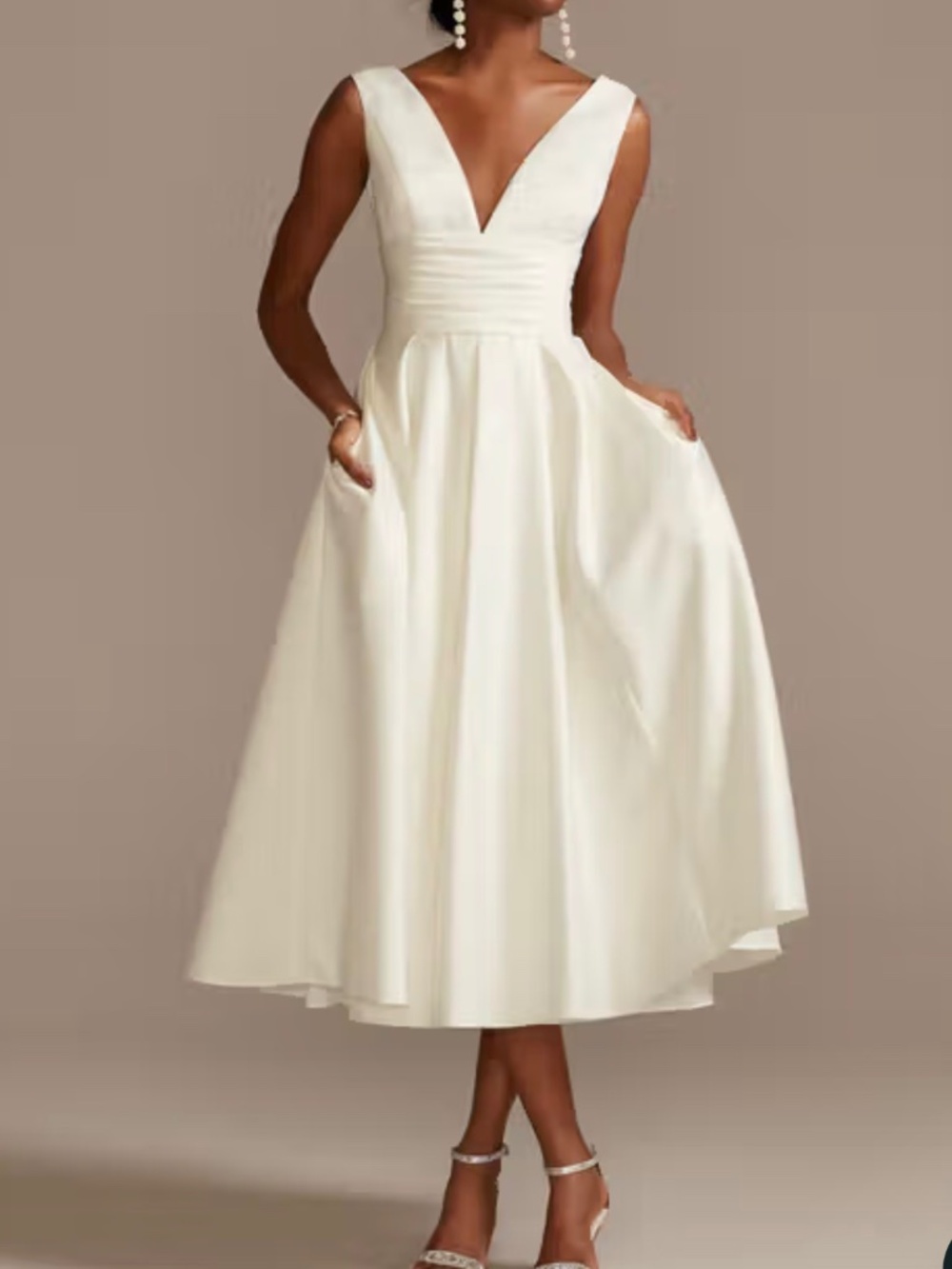 Satin Tea length wedding dress